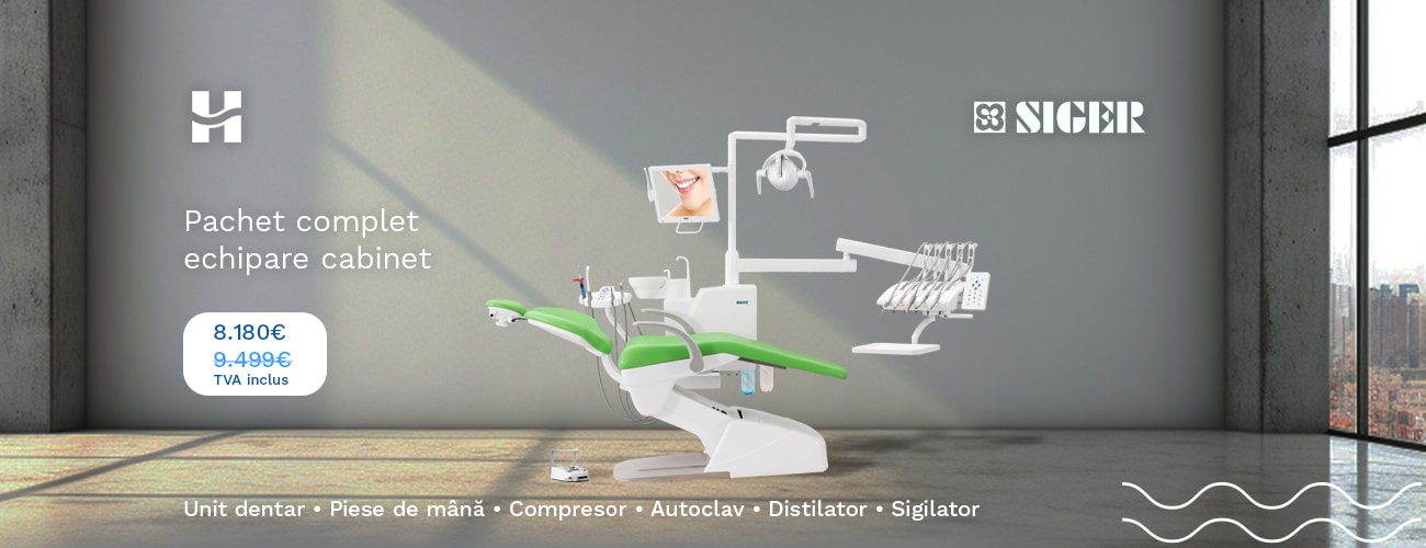 Halmadent-Siger-Pachet echipare completa-unit dentar-autoclav-compresor-piese de mana-sigilator-distilator