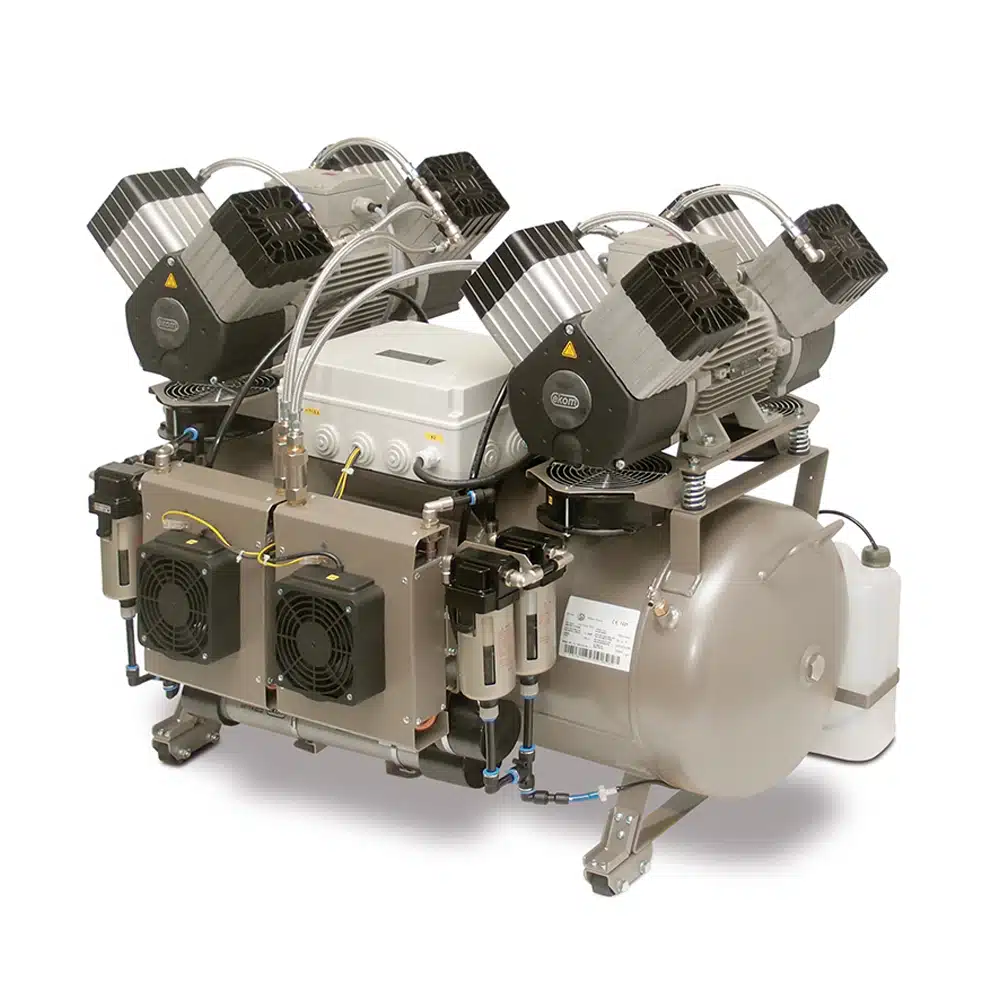 Compresor EKOM DK50 2x4VR/110/M, cu uscator de aer cu membrana sau cu adsorbtie, cabinete stomatologice
