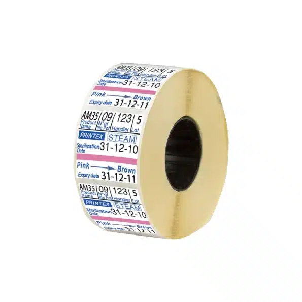 Rola etichete dublu adezive 29x28mm Printex, cu indicator sterilizare
